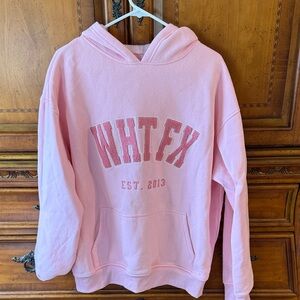 White Fox Boutique Pink Hoodie Sweatshirt - 'WHTFX' Graphic